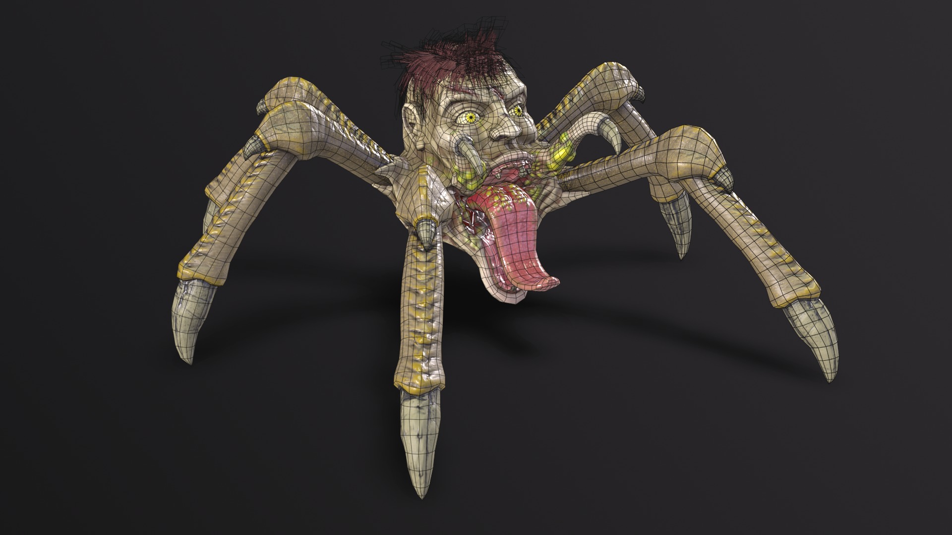 Spider Head Low-poly 3D model_13