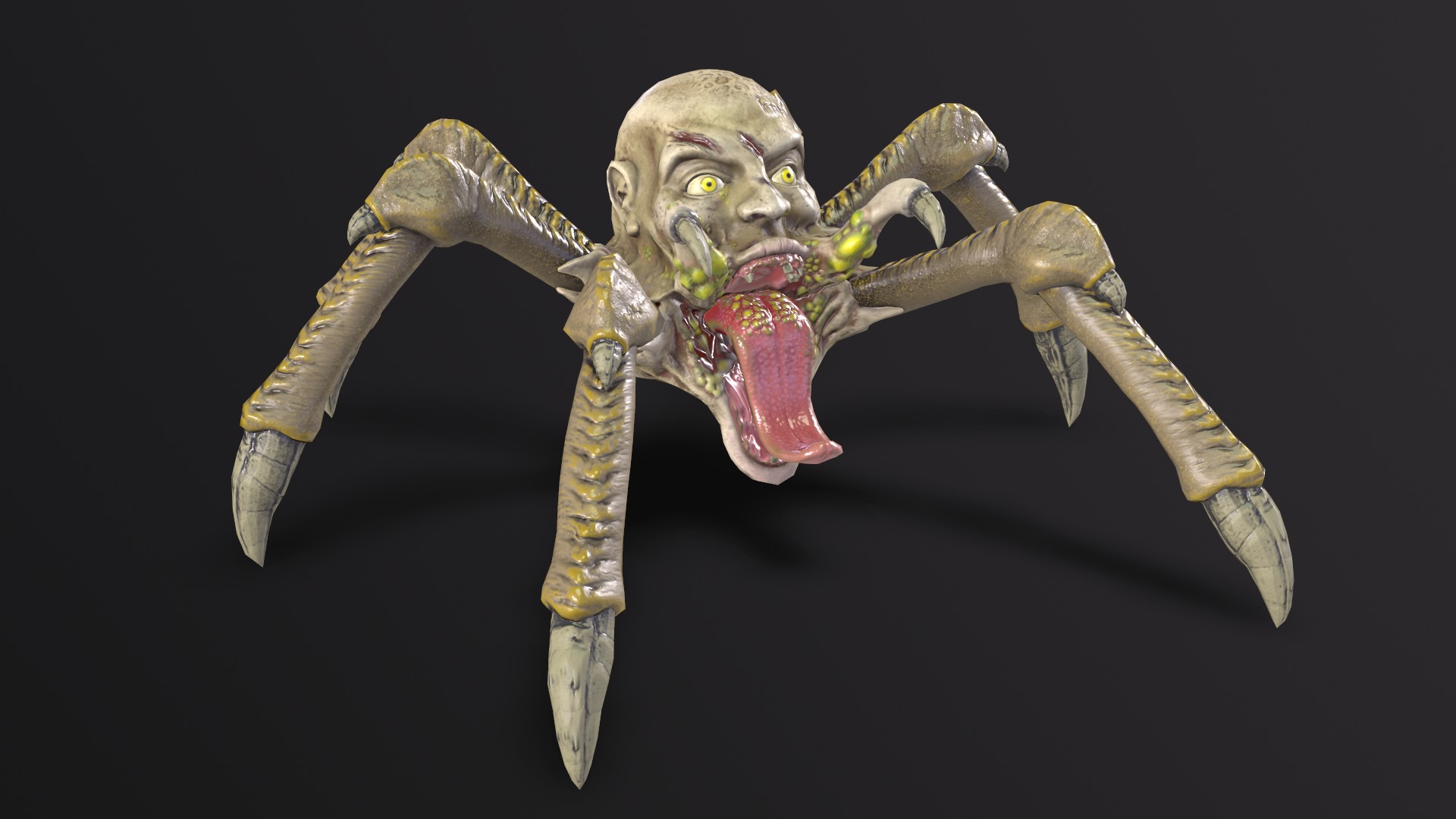 Spider Head Low-poly 3D model_9