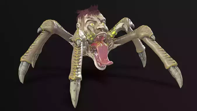 Spider Head Low-poly 3D model