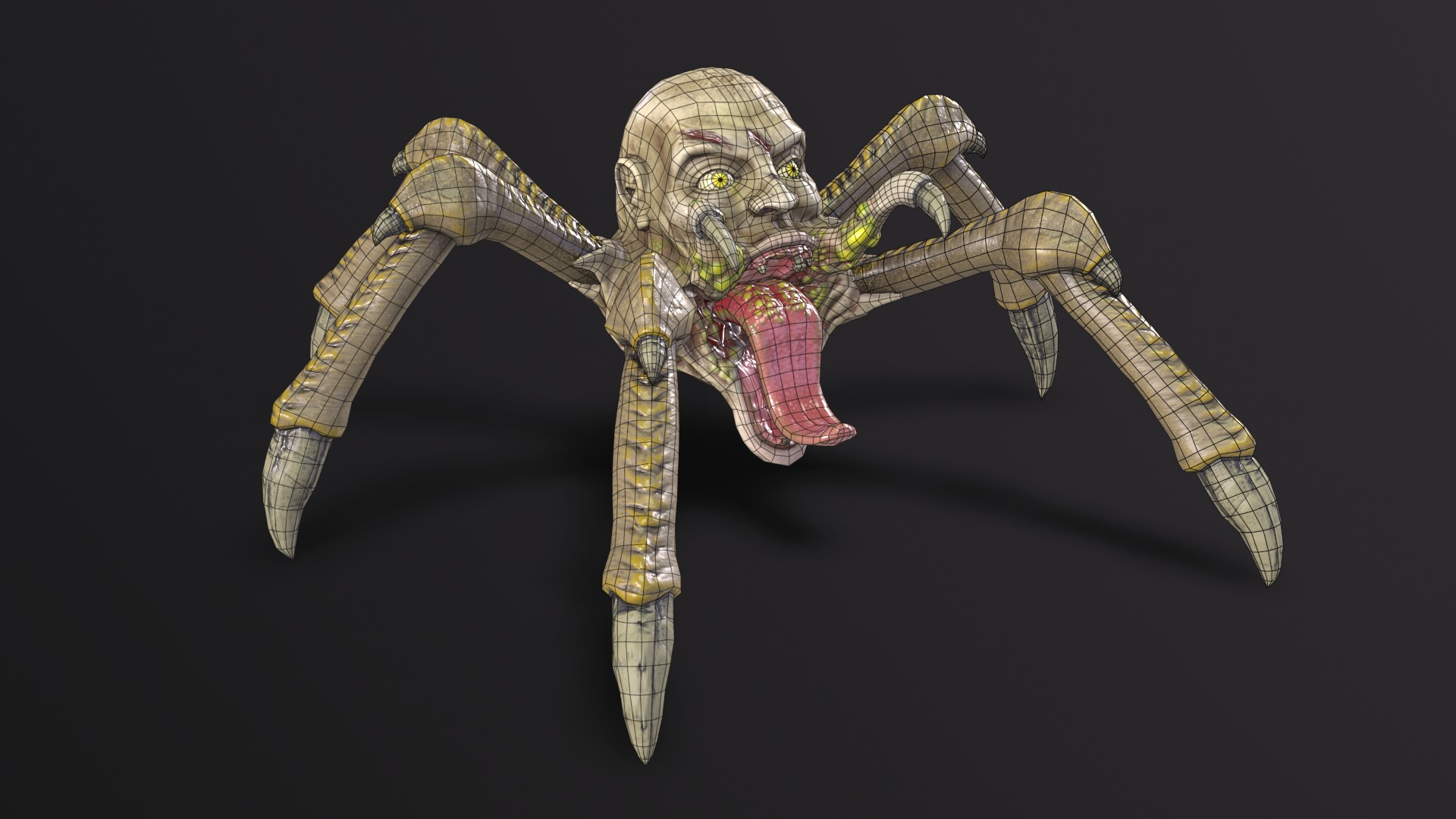 Spider Head Low-poly 3D model_14