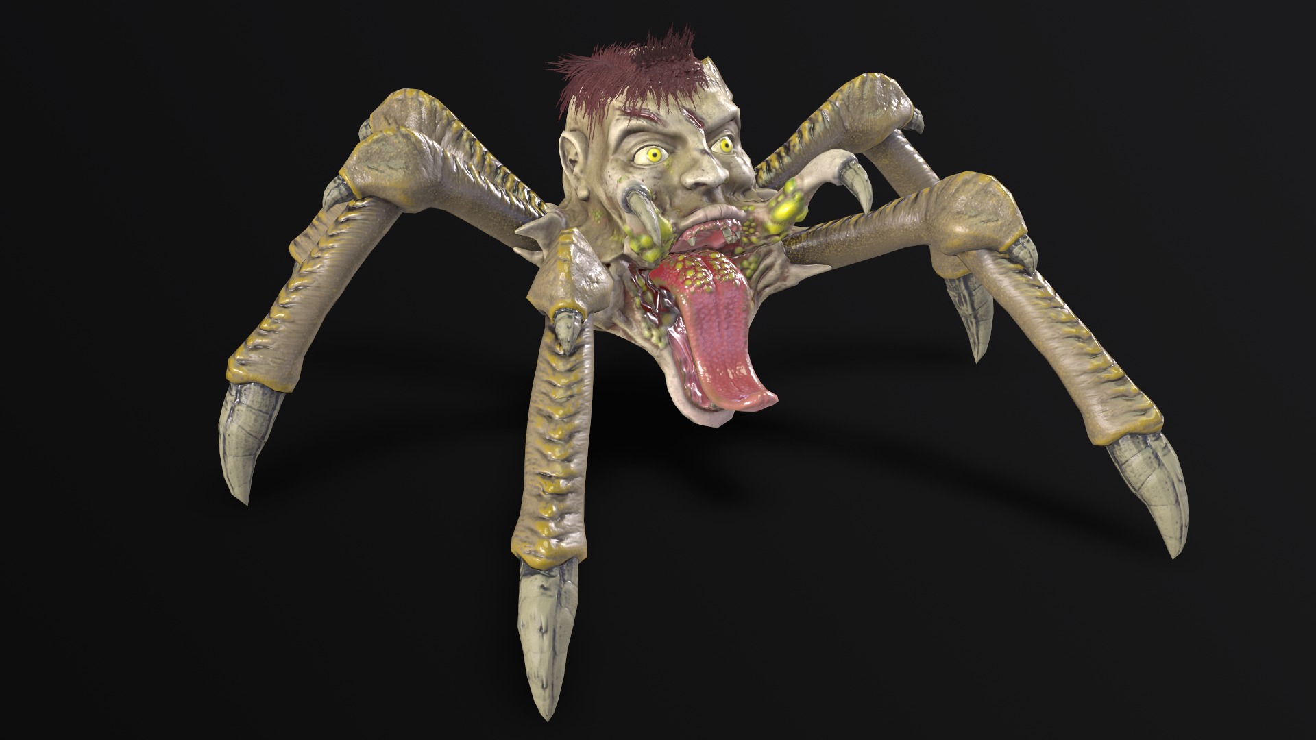 Spider Head Low-poly 3D model_3