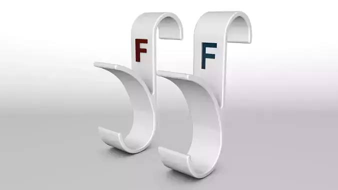 Letter F 3D Printed Towel Hook Wall Hanger  3D print model 3D print model