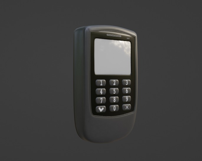 Pager Low-poly 3D model_3
