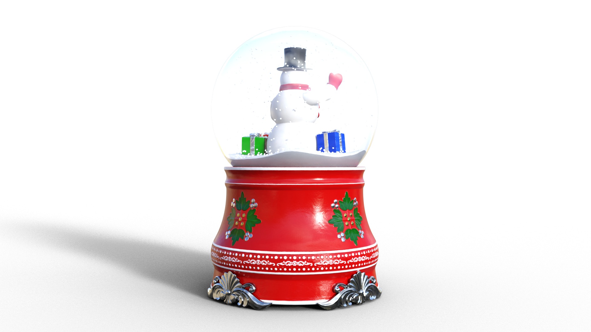Snow Globe Christmas Low-poly 3D model_4