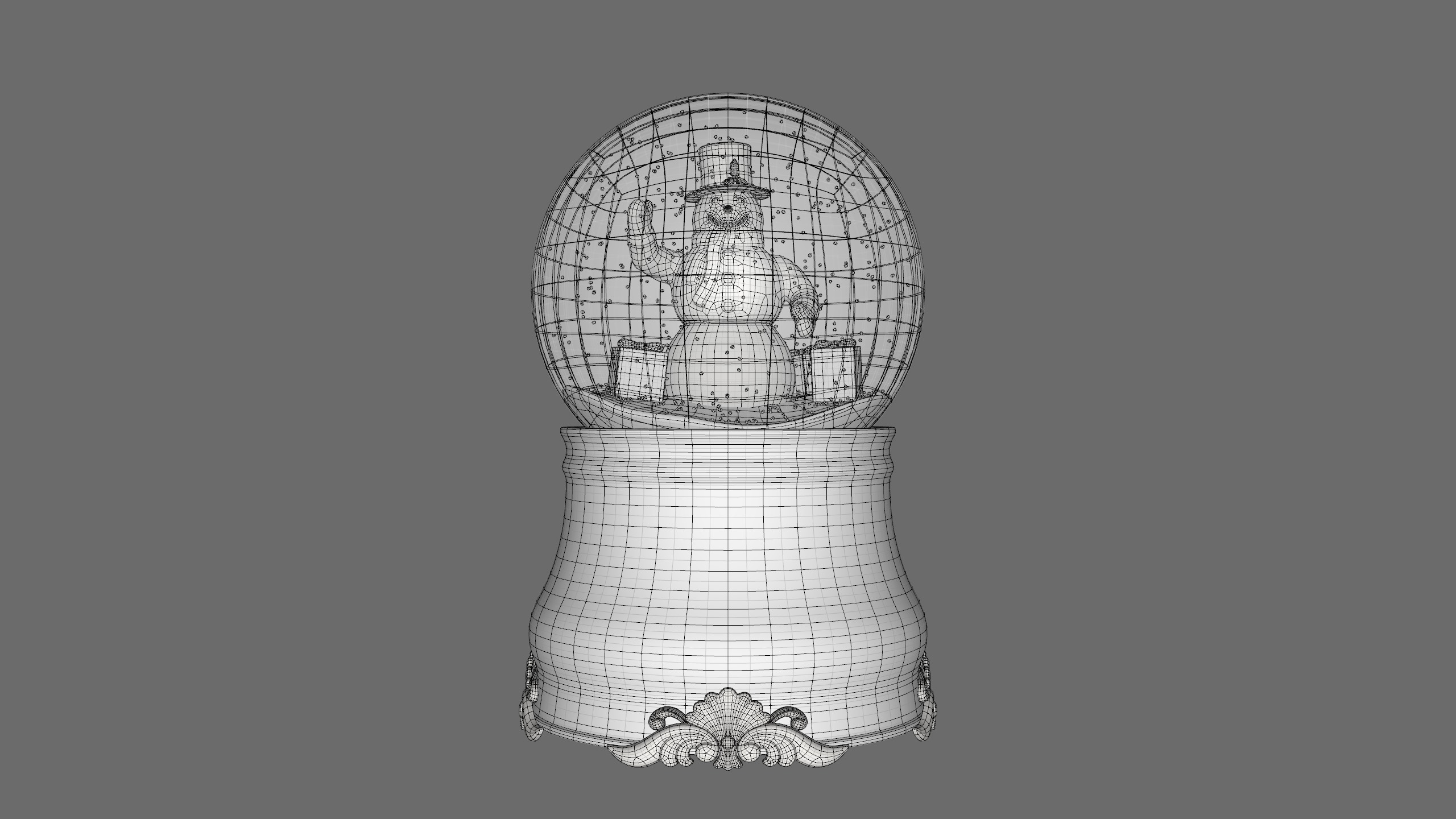 Snow Globe Christmas Low-poly 3D model_6
