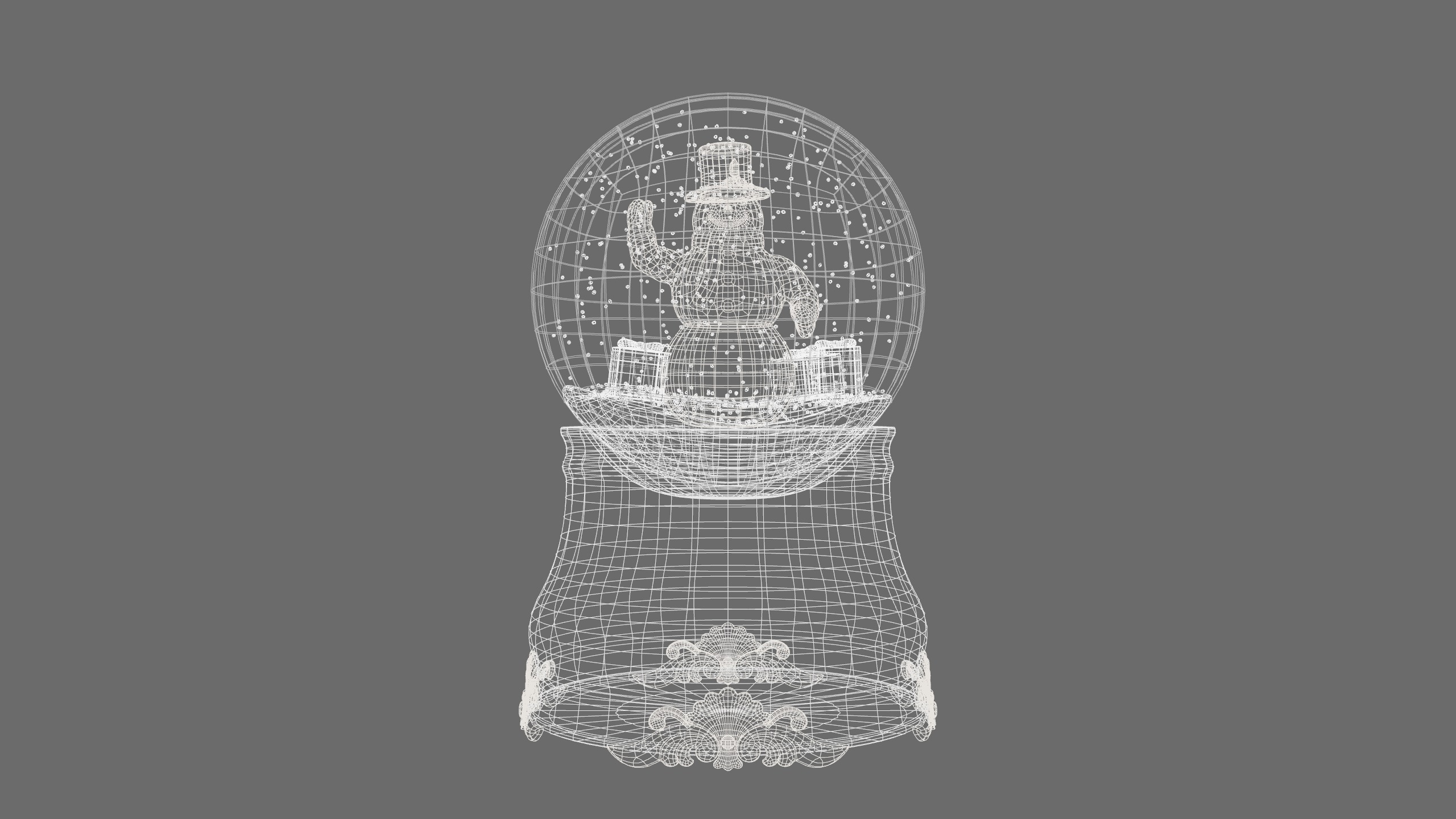 Snow Globe Christmas Low-poly 3D model_5