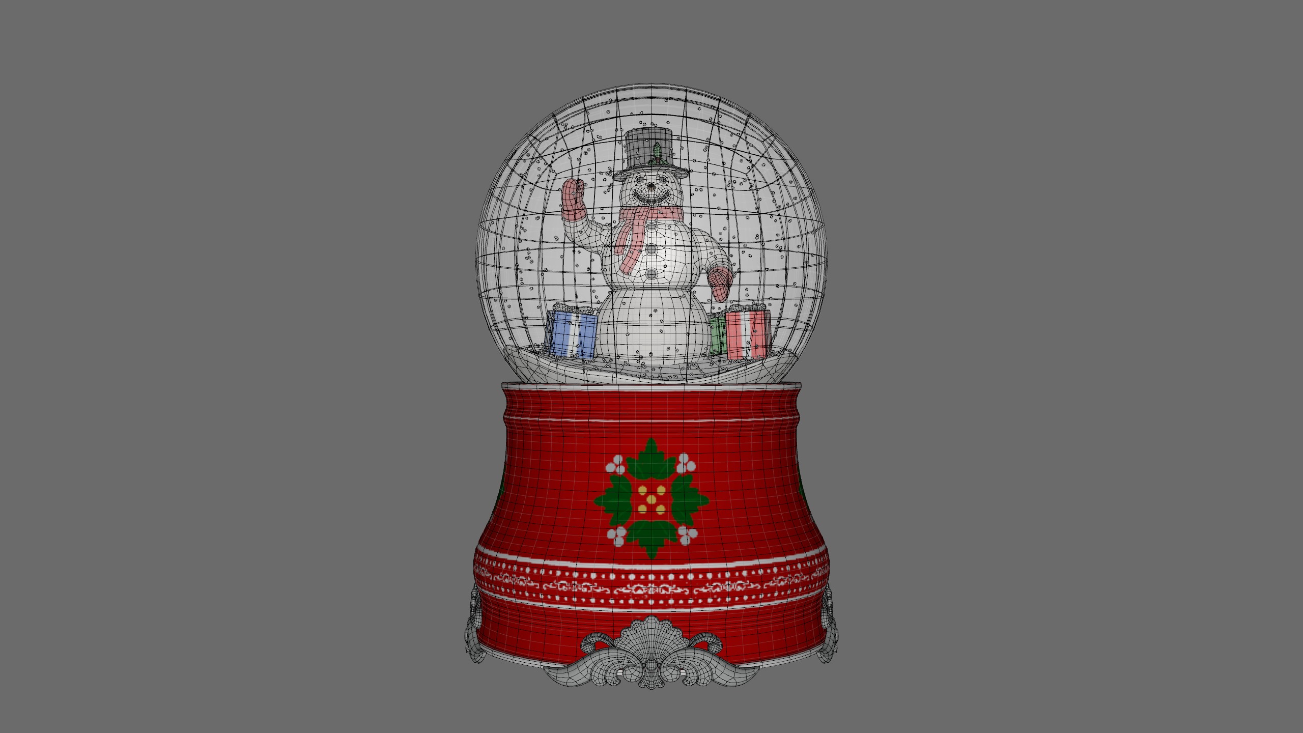 Snow Globe Christmas Low-poly 3D model_7