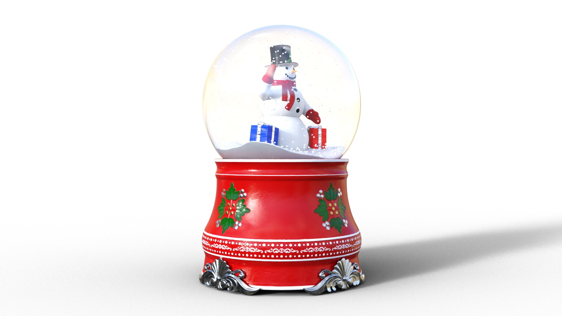 Snow Globe Christmas Low-poly 3D model_3