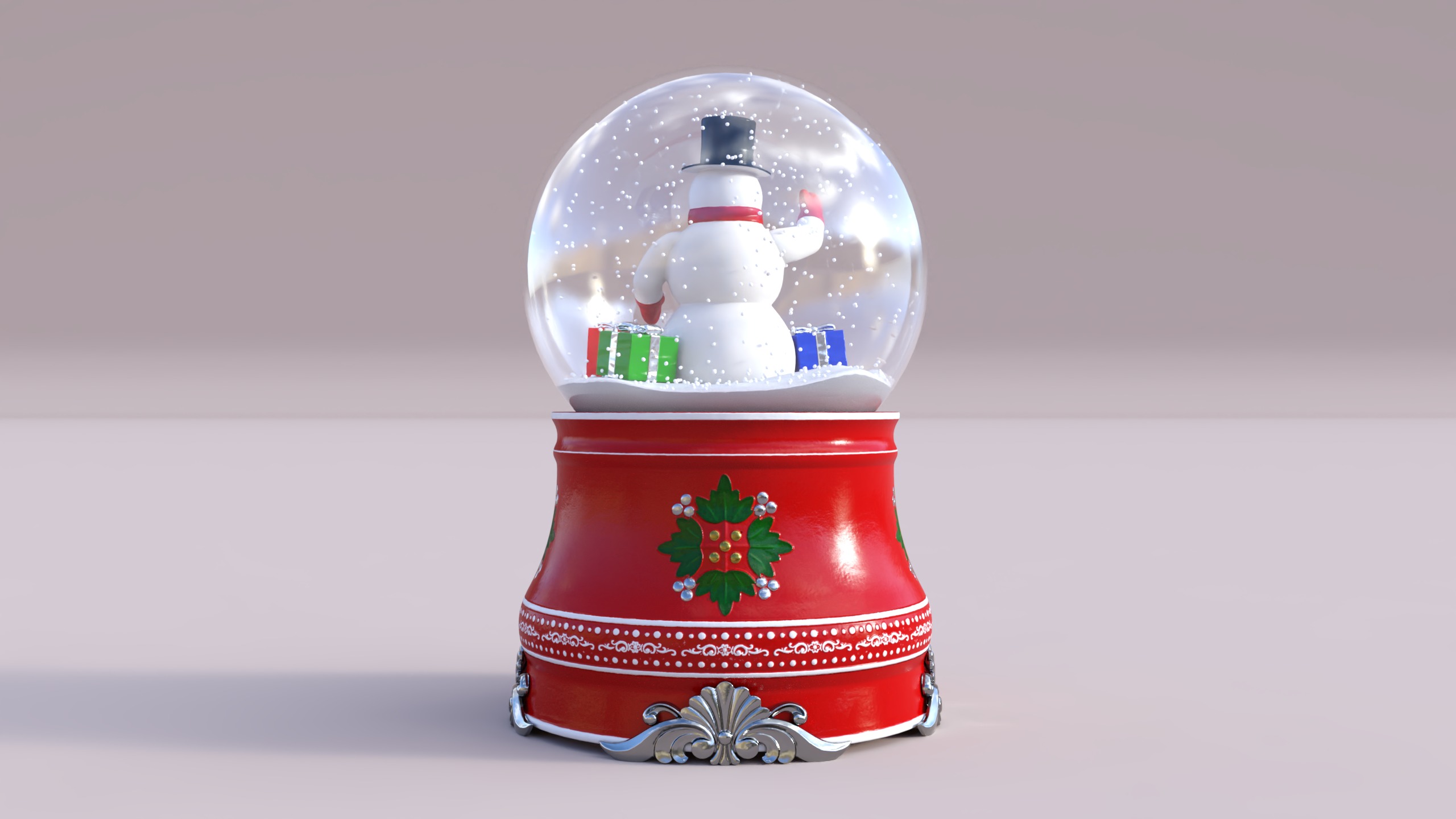 Snow Globe Christmas Low-poly 3D model_1