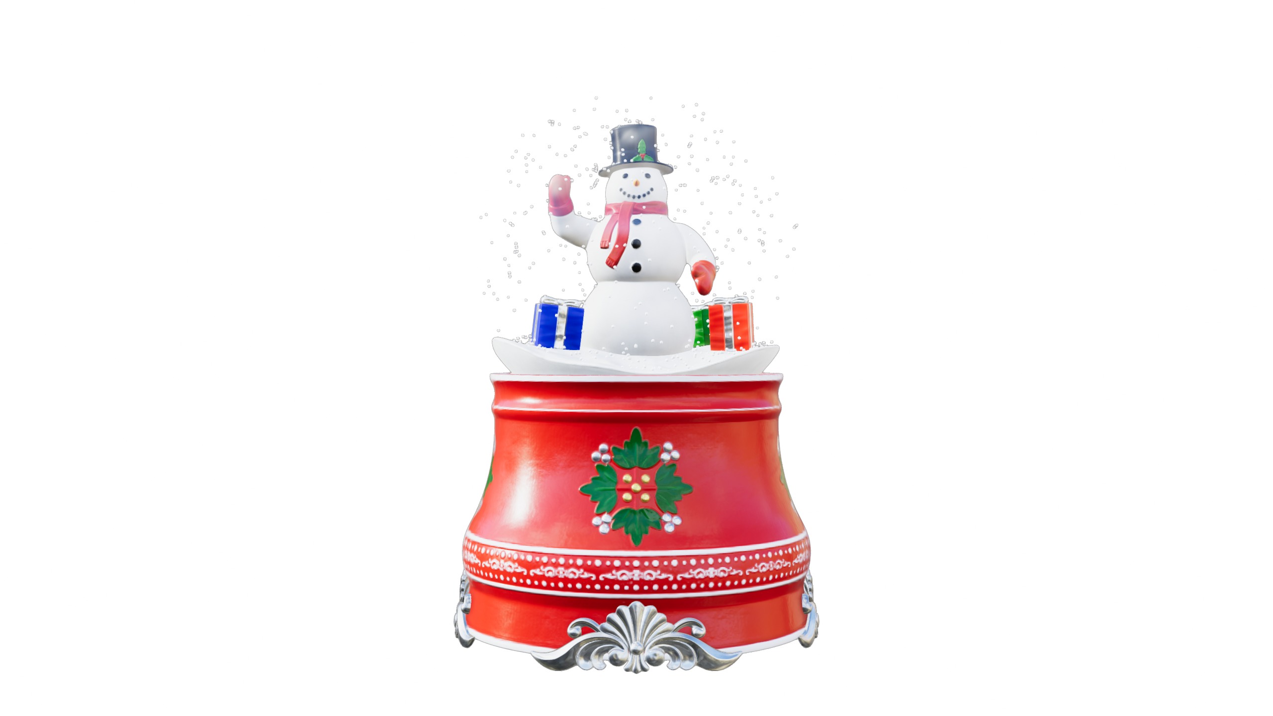 Snow Globe Christmas Low-poly 3D model_9