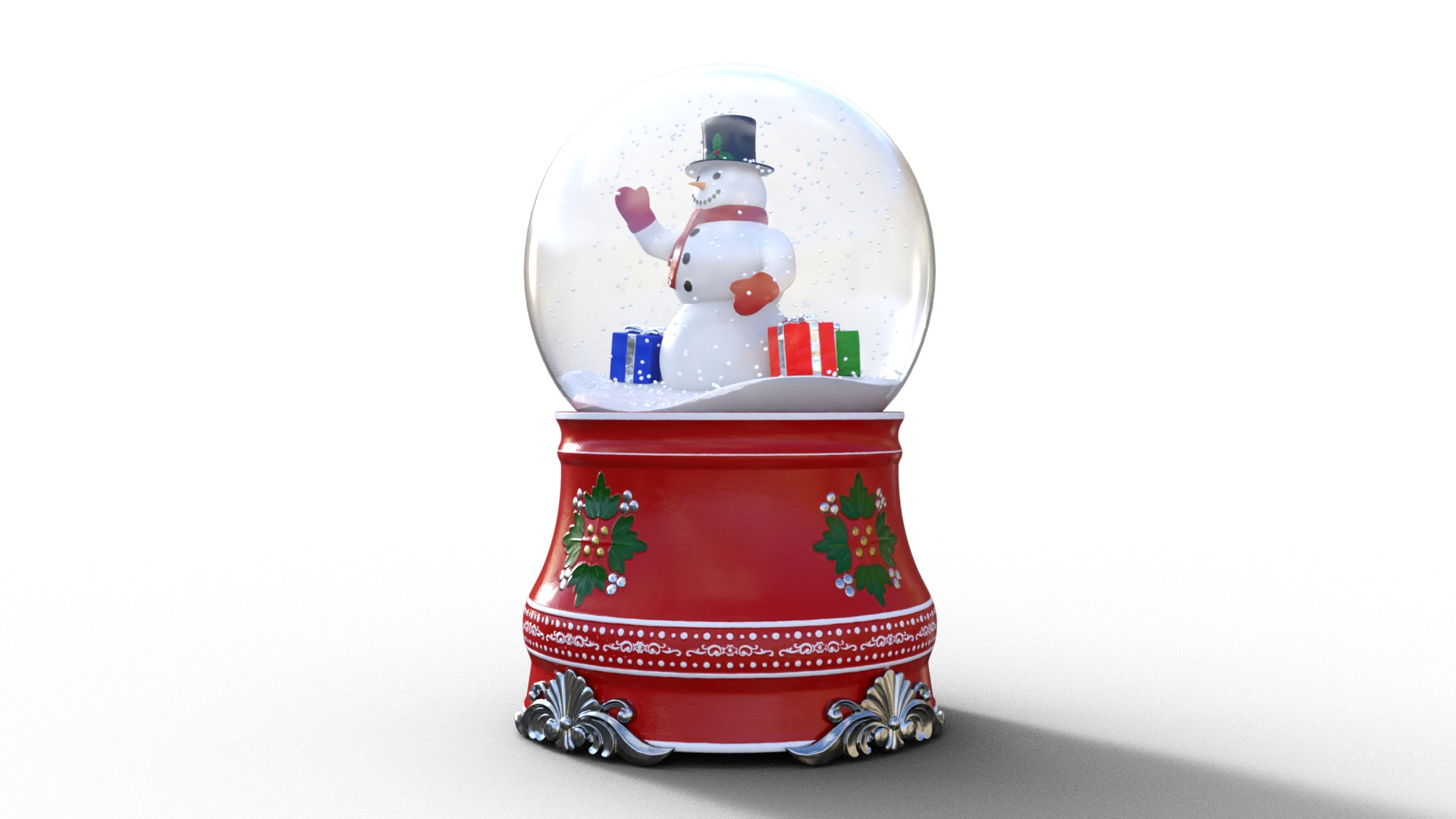 Snow Globe Christmas Low-poly 3D model_2