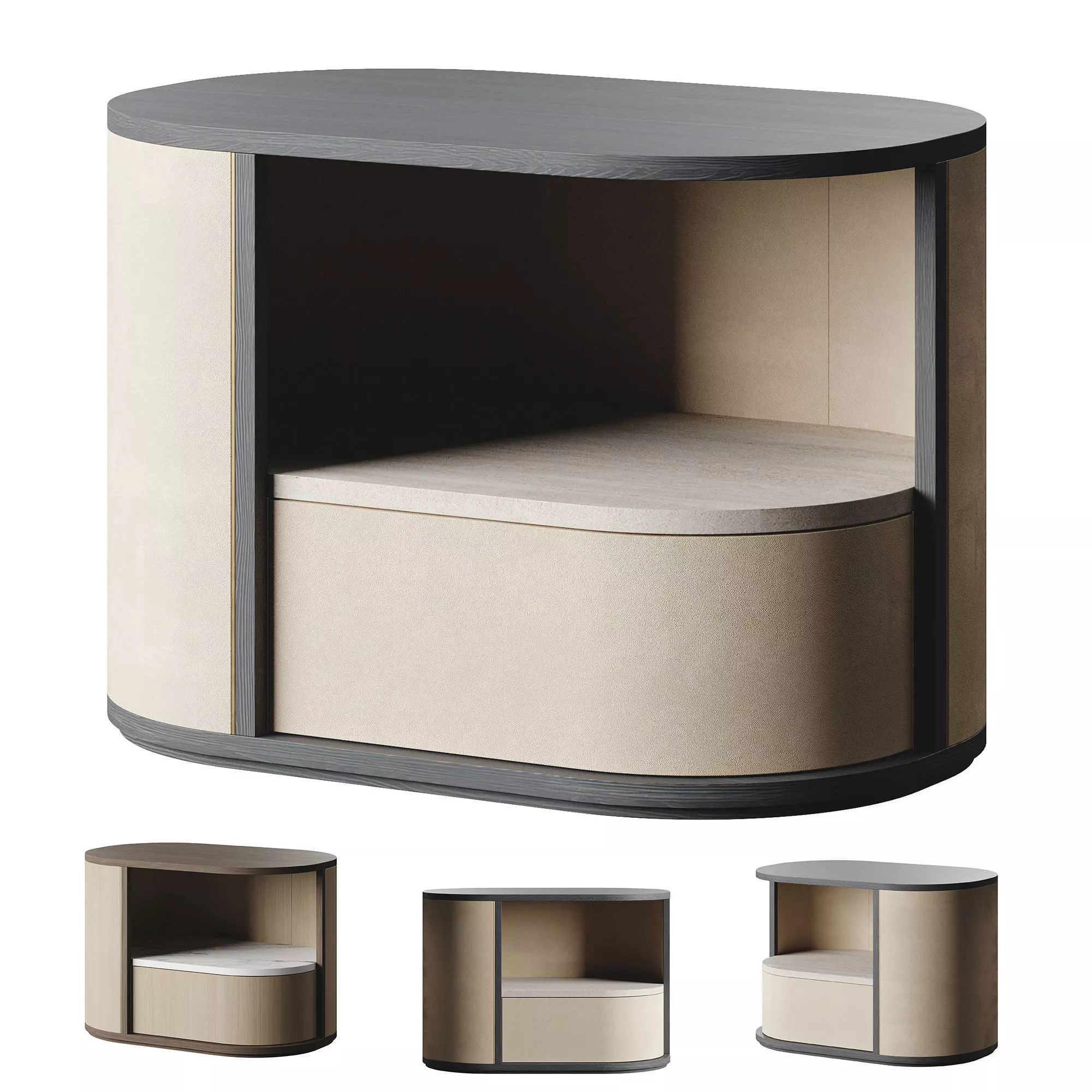 Frato NASHUA Bedside Table Low-poly 3D model_0