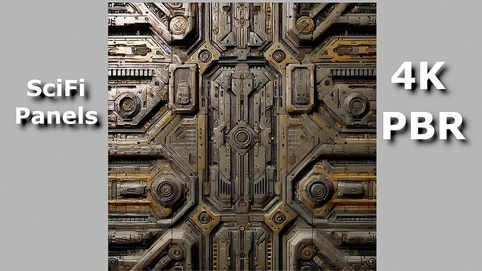 Scifi Spaceship Wall Panel Set 2 PBR Texture Texture