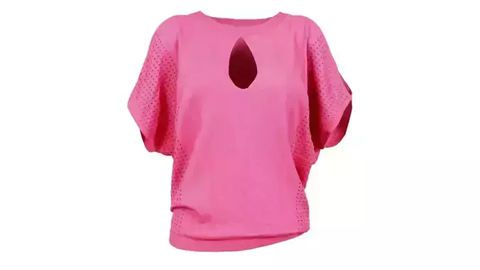 Pink Open Shoulder Top Shirt Low-poly 3D model