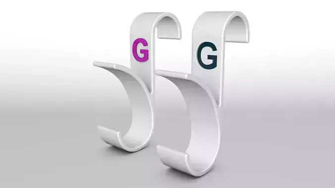 Letter G 3D Printed Towel Hook Wall Hanger  3D print model 3D print model