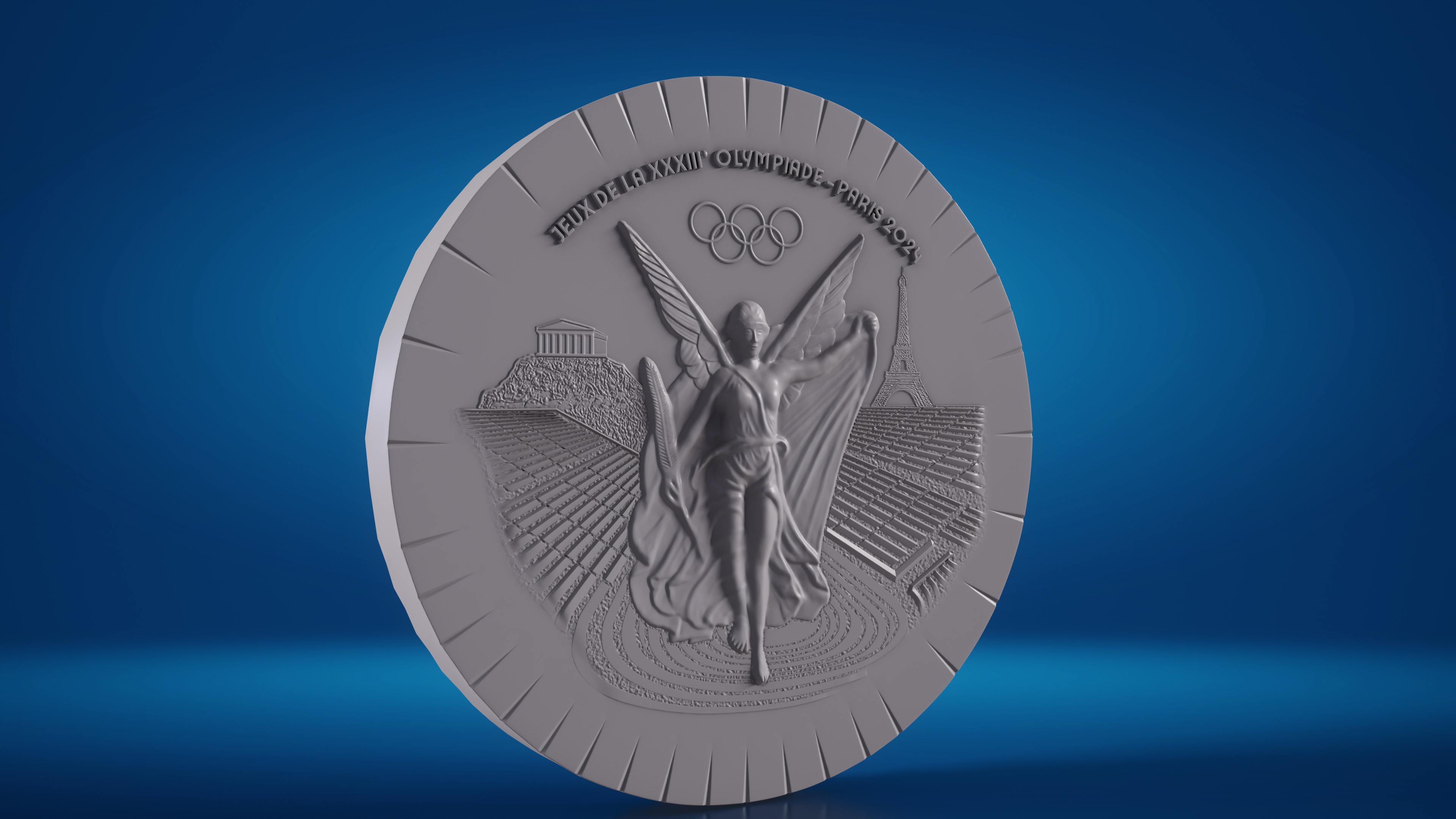Paris 2024 Olympic Medal 3D print model_6