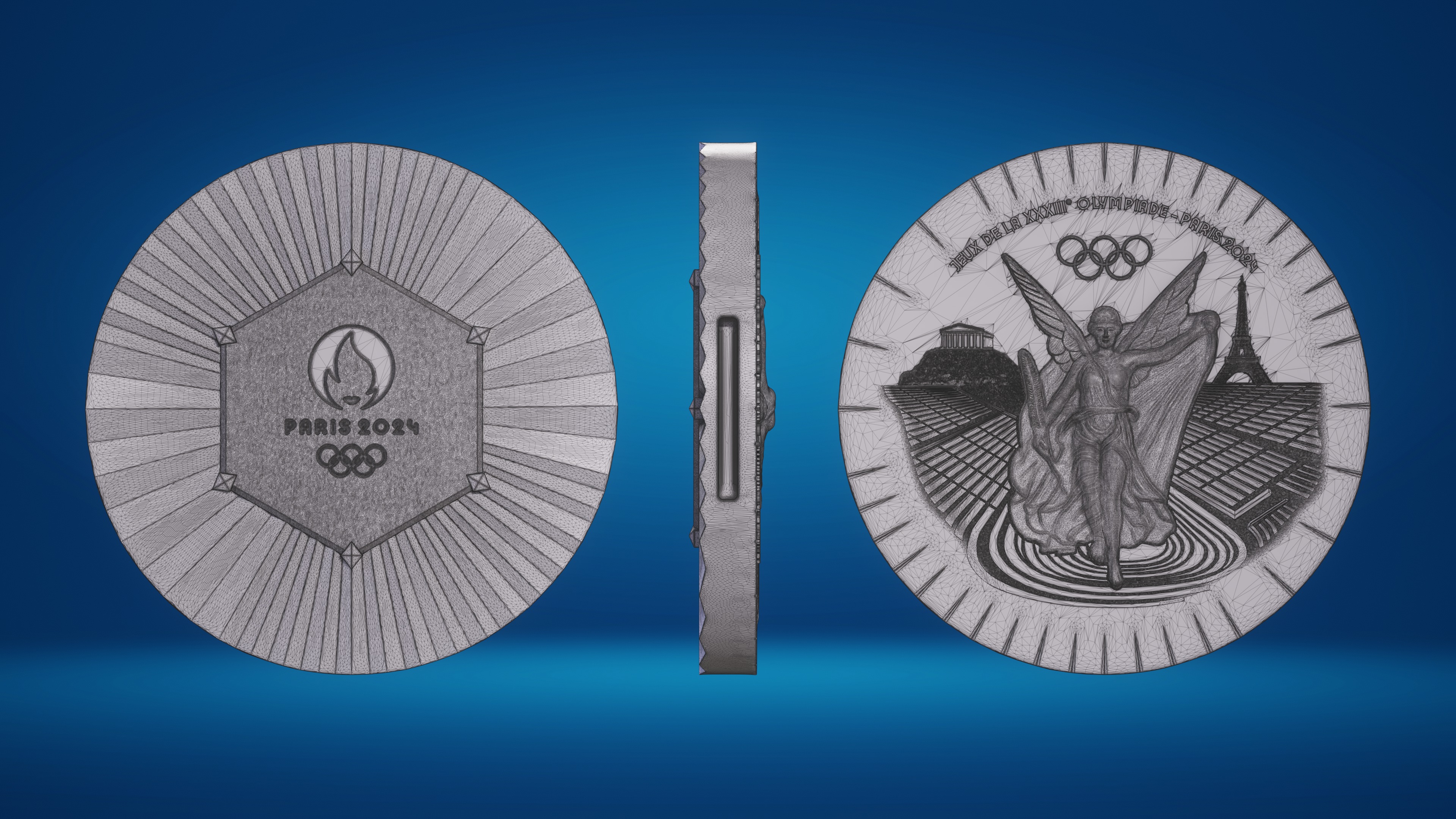 Paris 2024 Olympic Medal 3D print model_7