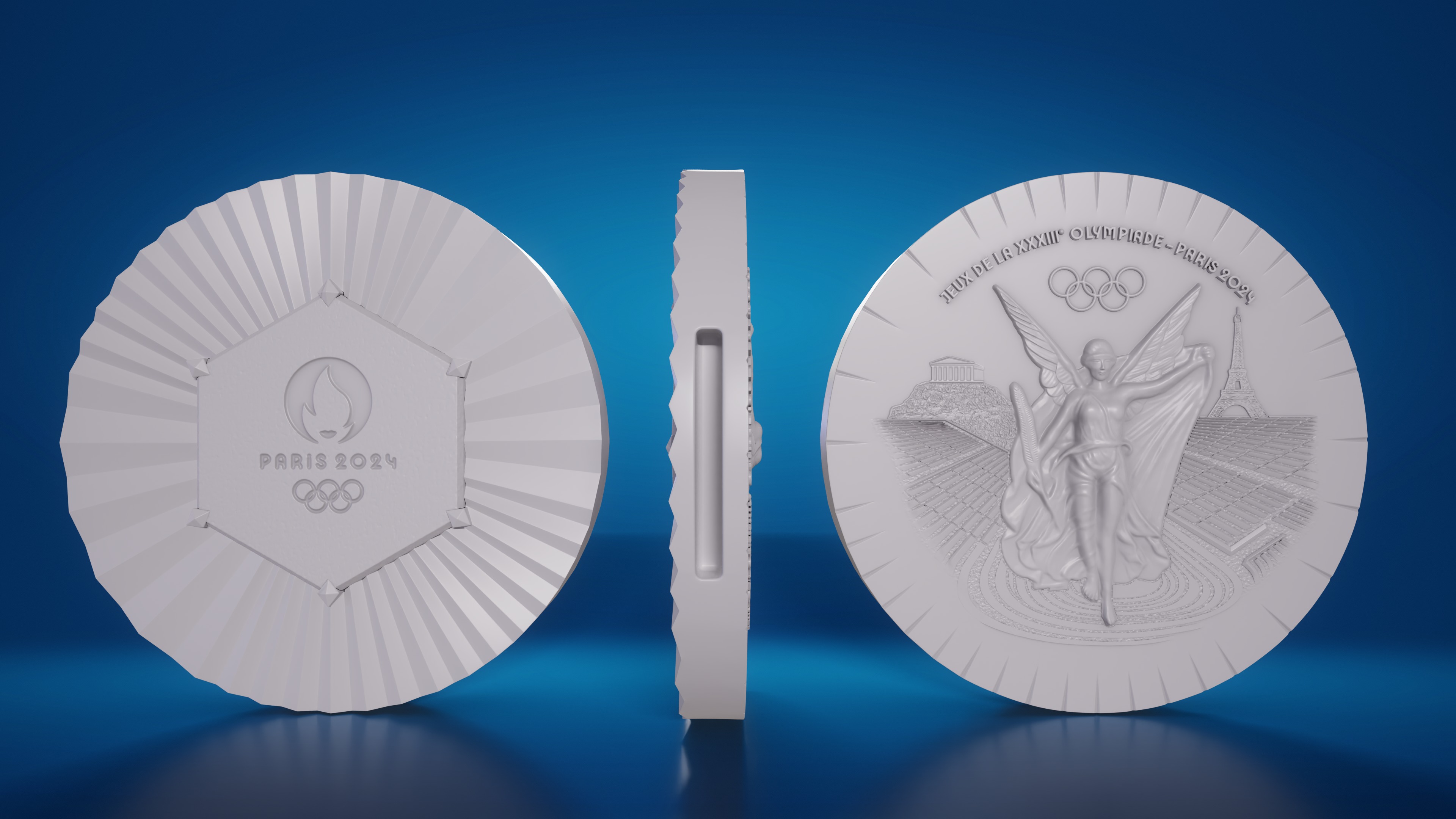 Paris 2024 Olympic Medal 3D print model_4