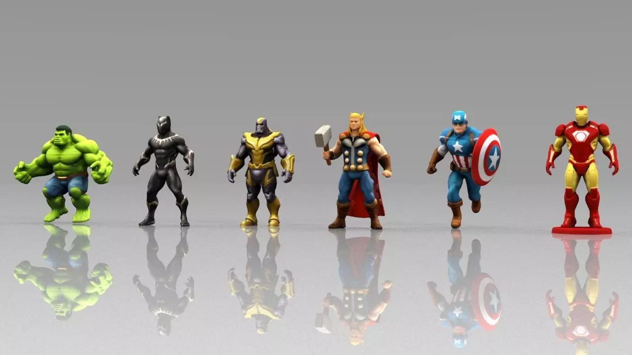 The avengers 3ds models Low poly  Low-poly 3D model_0
