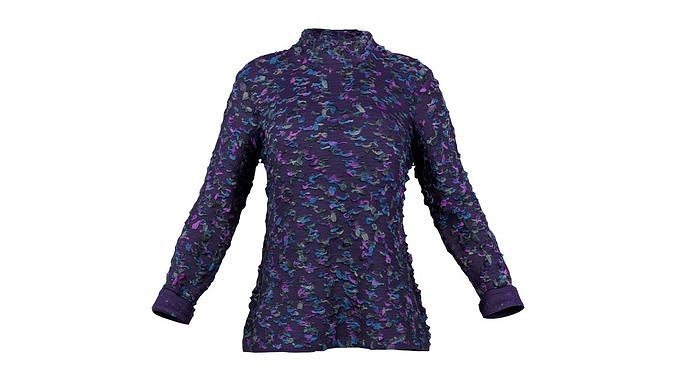 Purple Decorated Pull Long Sleeves Low-poly 3D model