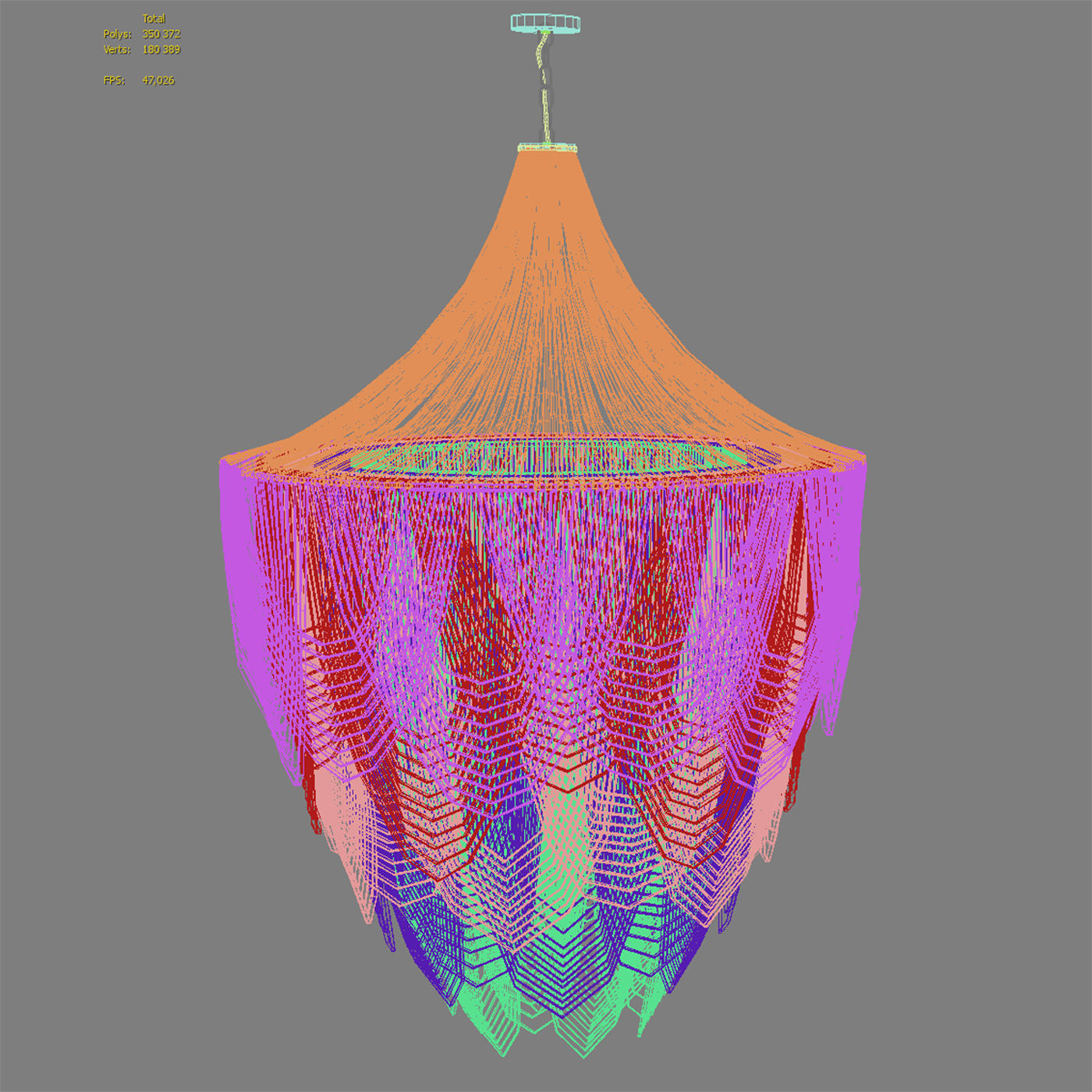 Leather Chandelier 3D model_7