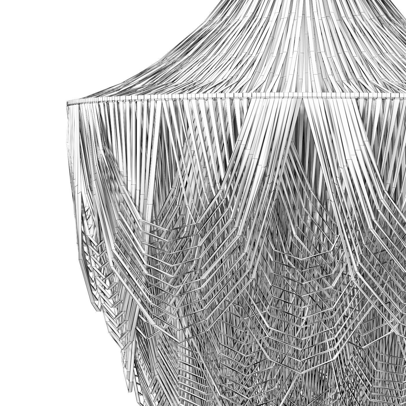 Leather Chandelier 3D model_6