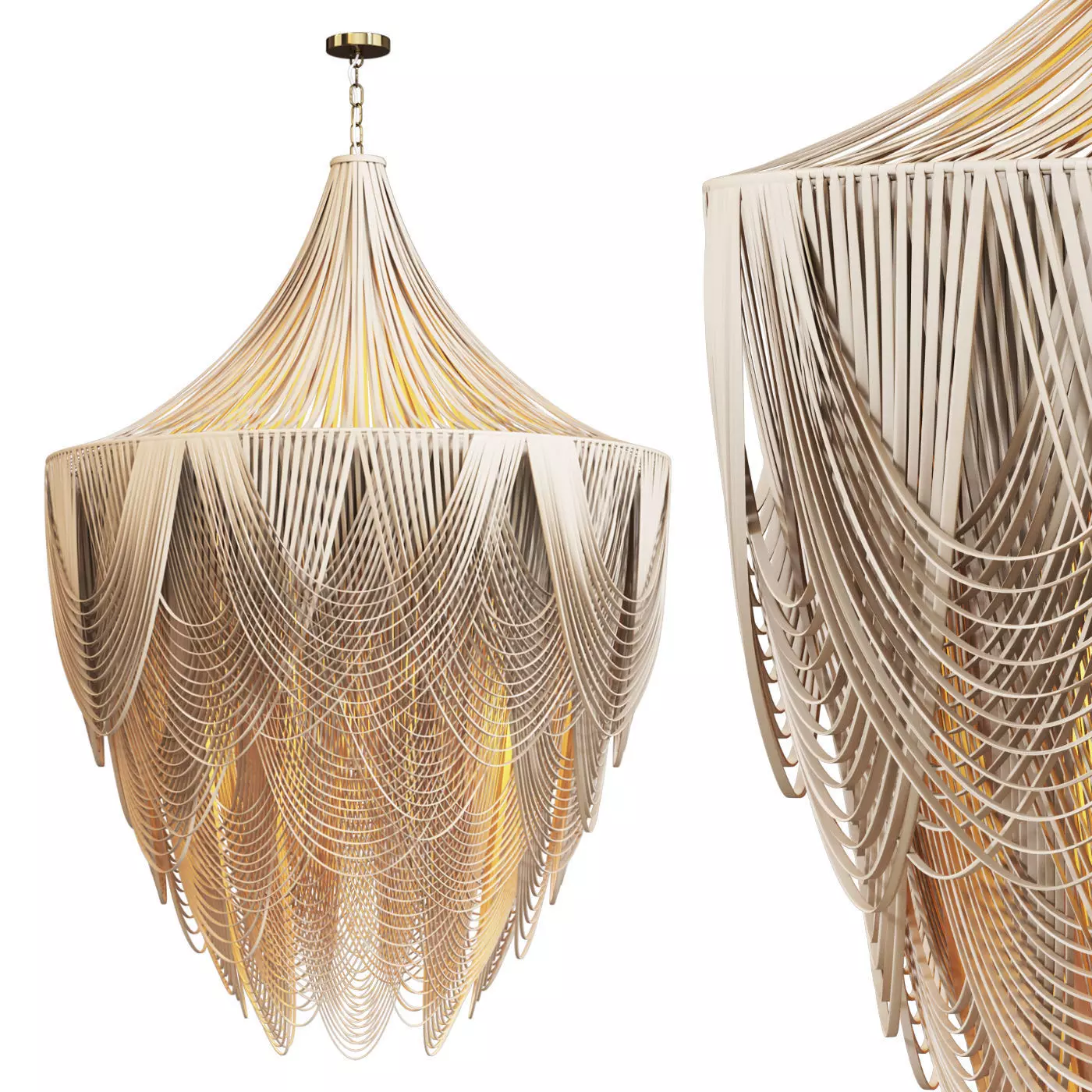 Leather Chandelier 3D model_0