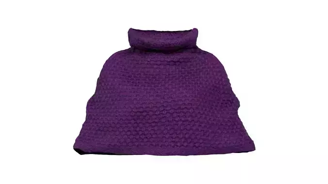 Purple Knit Wool Cape