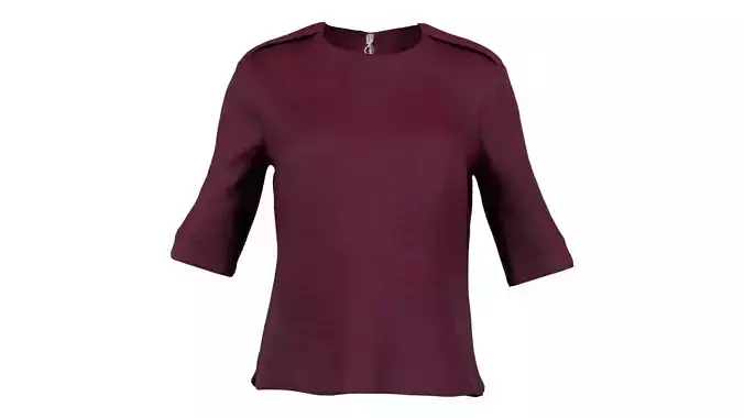 Red Zipper Shoulder Pad Top Low-poly 3D model