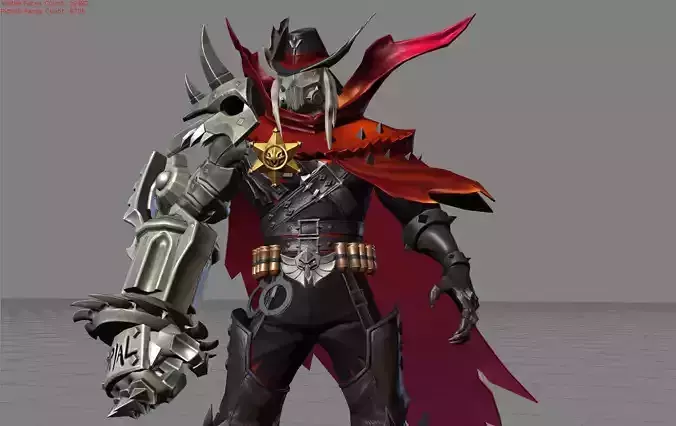 Aldous Blazing Force Skin Low-poly 3D model