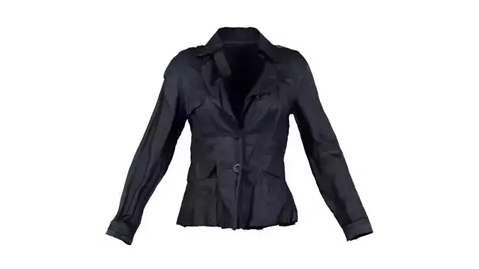 Shoulder Button Dark Blue Jacket Shirt Top Low-poly 3D model