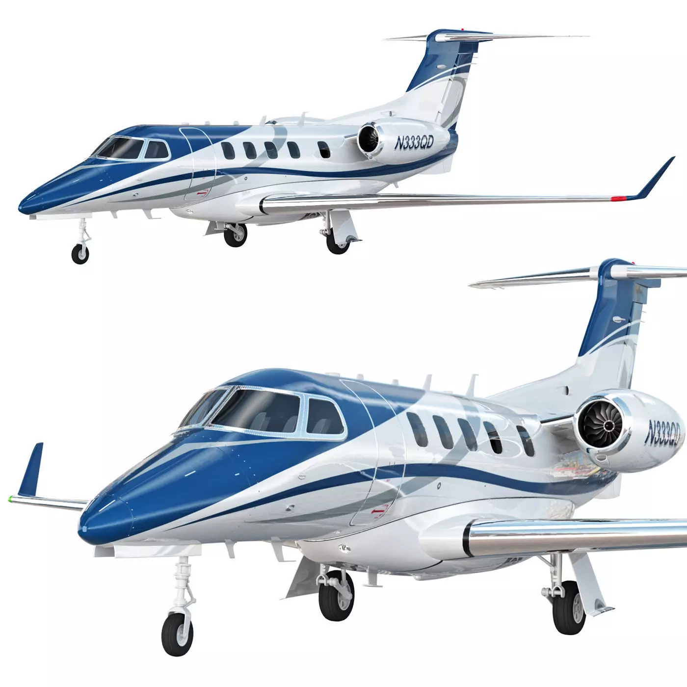 Embraer Phenom 300 aircraft 3D model_0