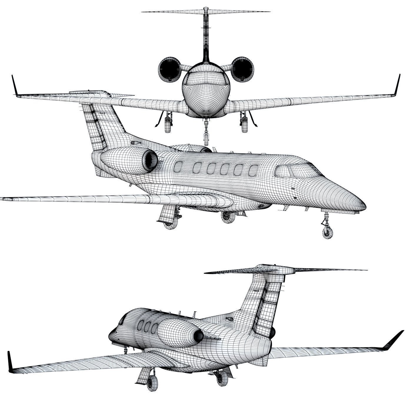 Embraer Phenom 300 aircraft 3D model_5