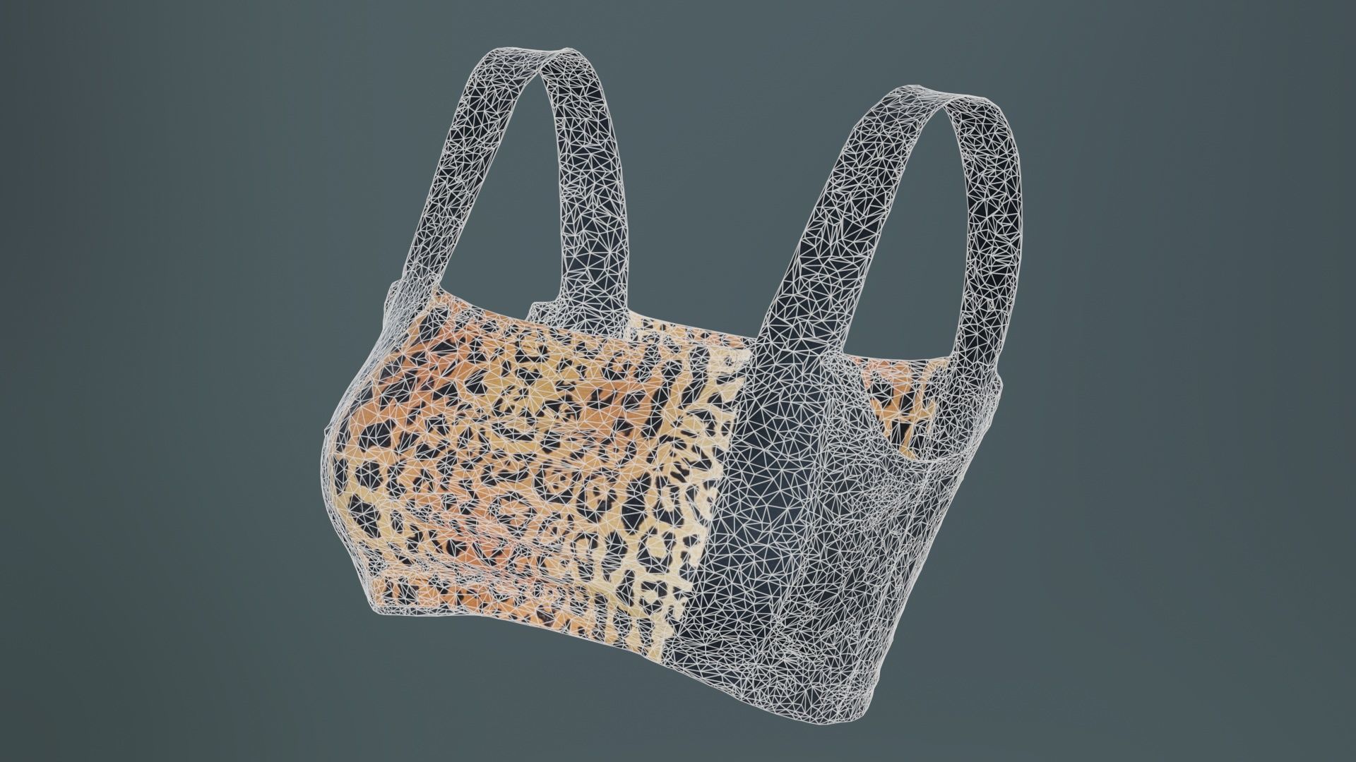 Tiger Bra Low-poly 3D model_9
