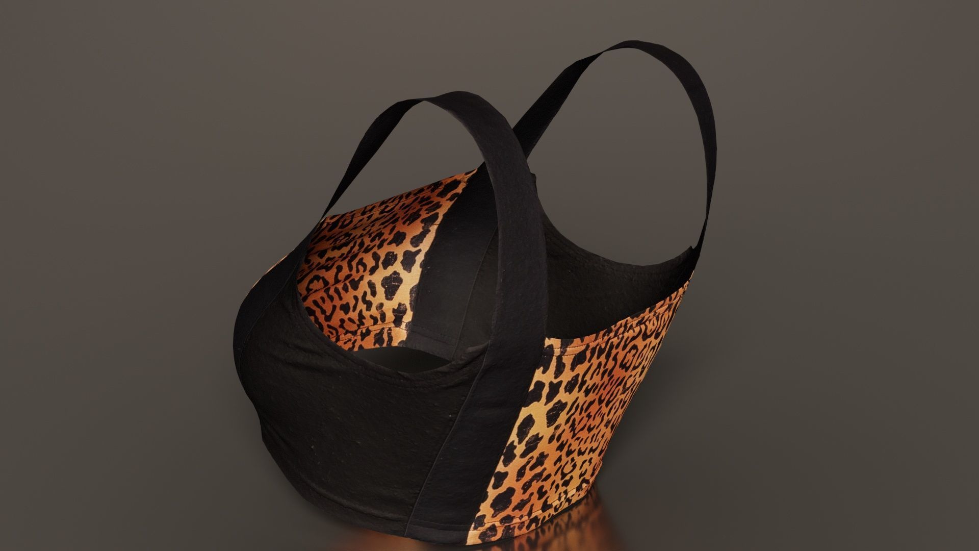 Tiger Bra Low-poly 3D model_1