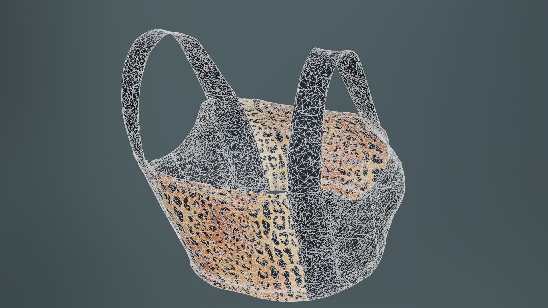 Tiger Bra Low-poly 3D model_10
