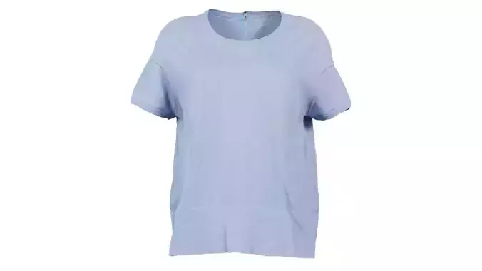 Zipper Back Pull Light Blue