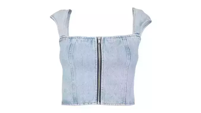 Zipper Jeans Top