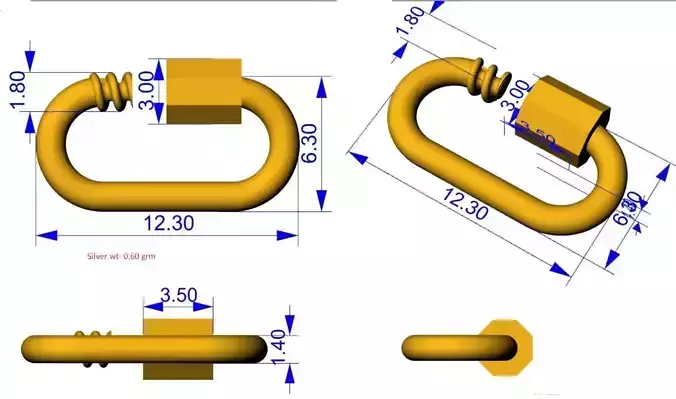 Carabiner lock 3D print model