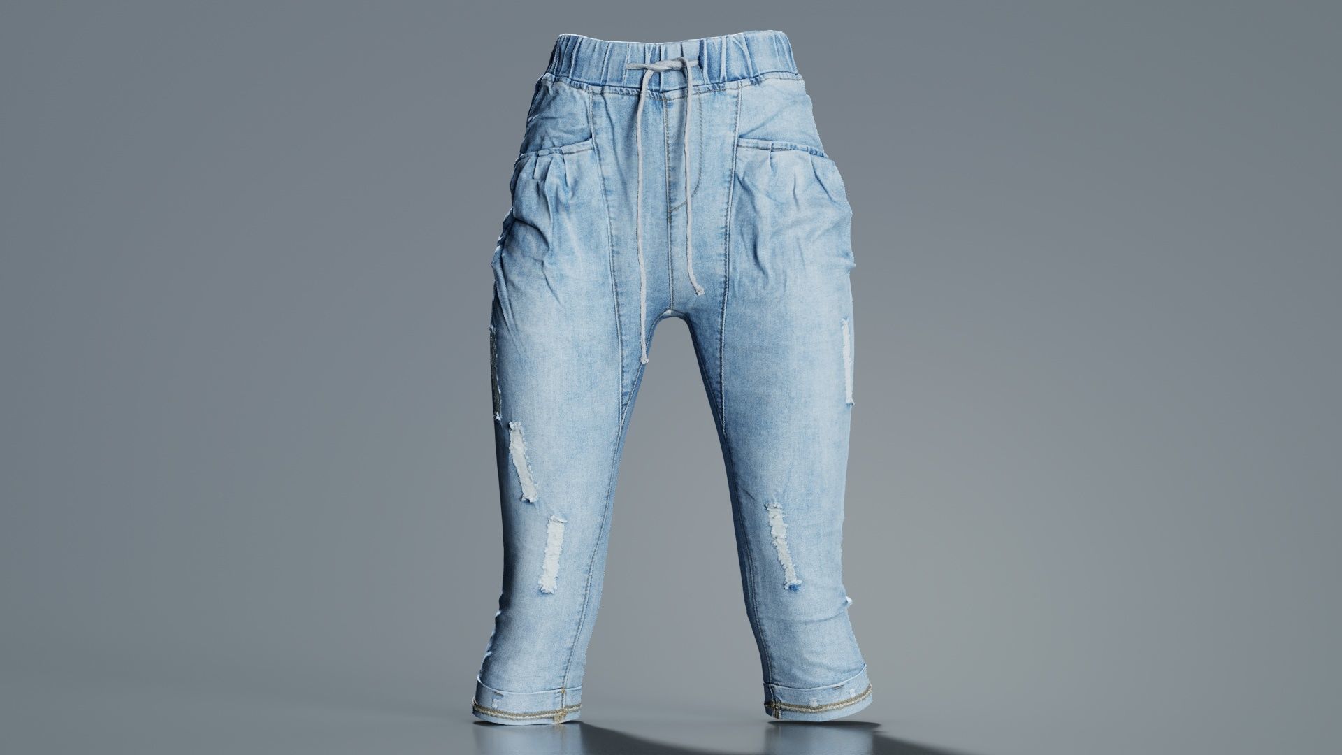 Baggy Jeans Trousers Low-poly 3D model_6