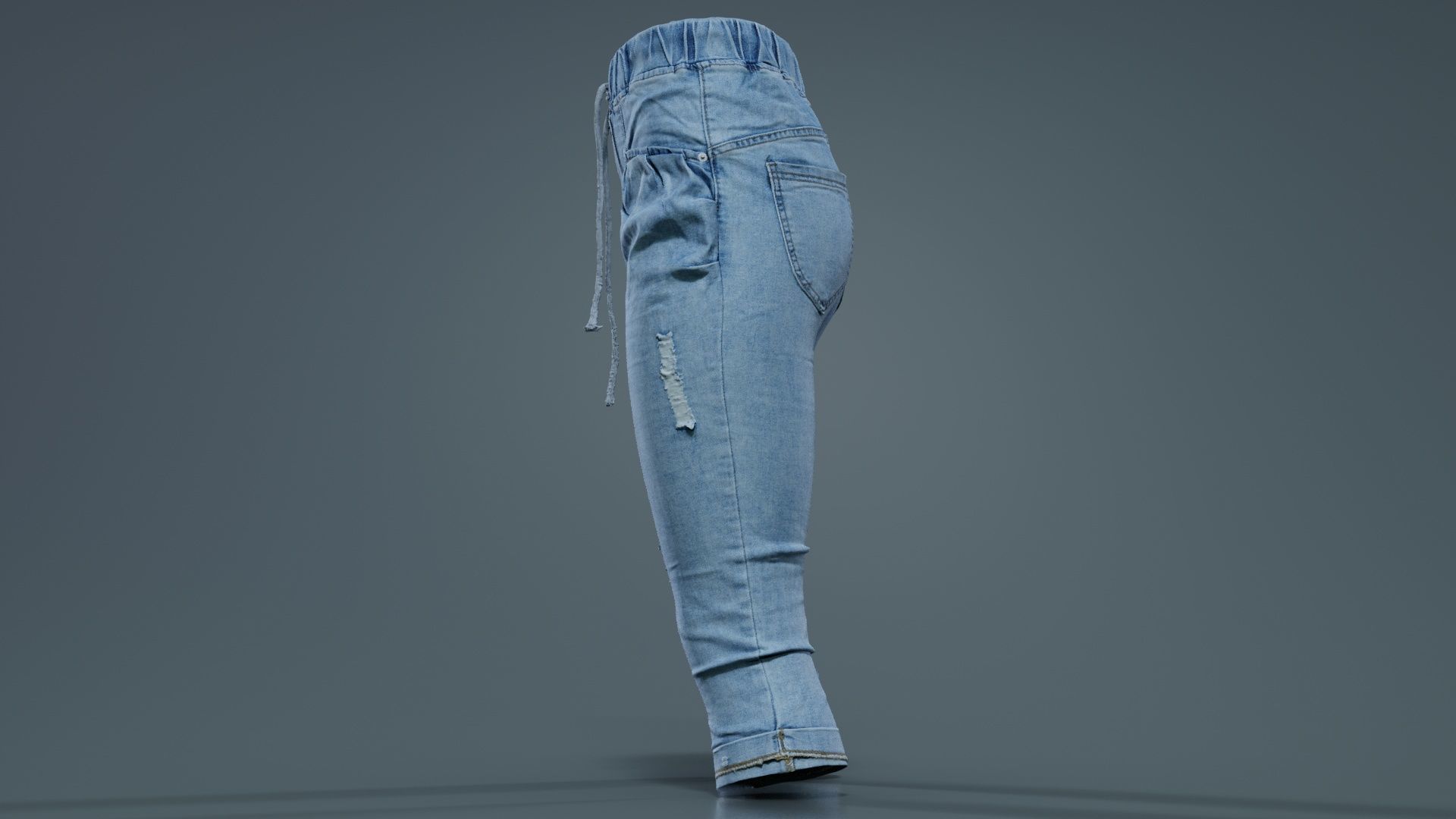 Baggy Jeans Trousers Low-poly 3D model_8