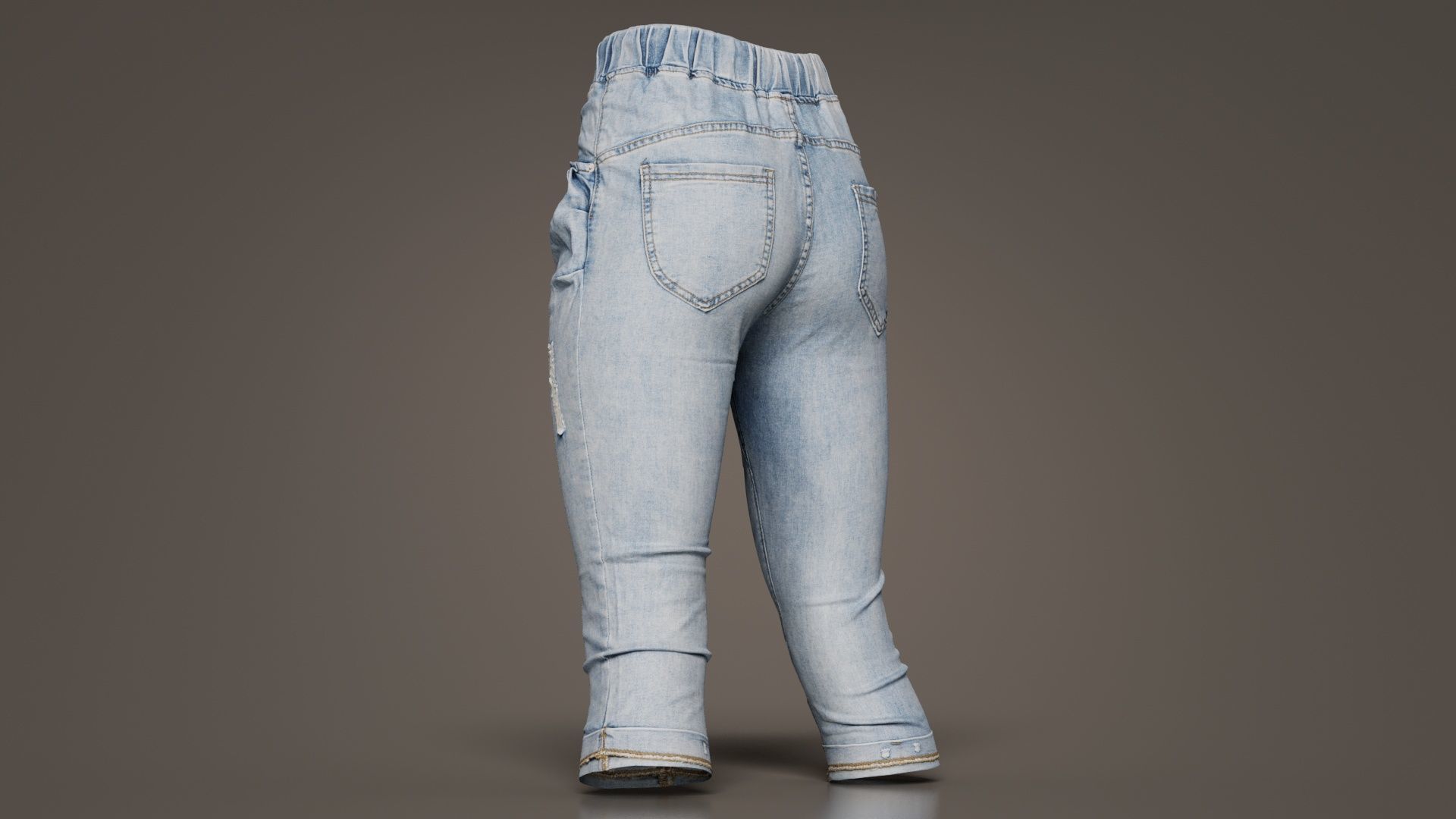 Baggy Jeans Trousers Low-poly 3D model_2
