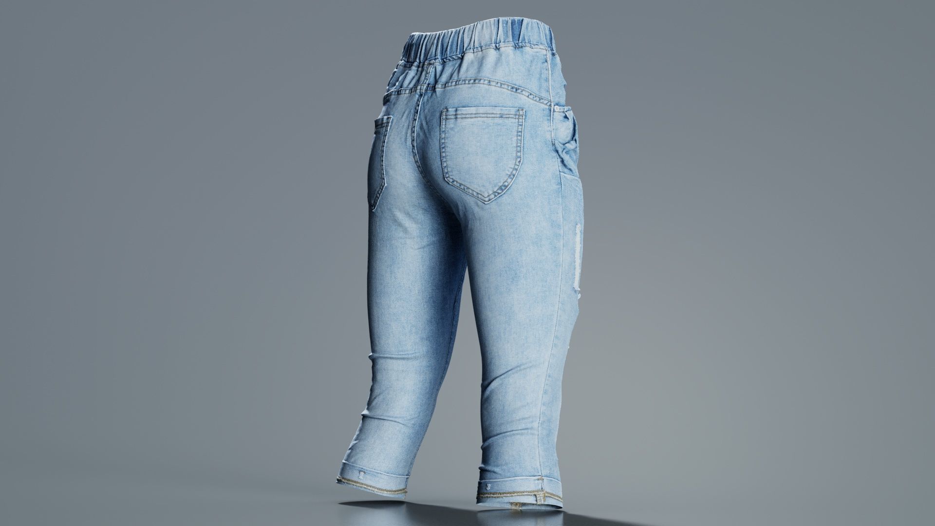 Baggy Jeans Trousers Low-poly 3D model_7