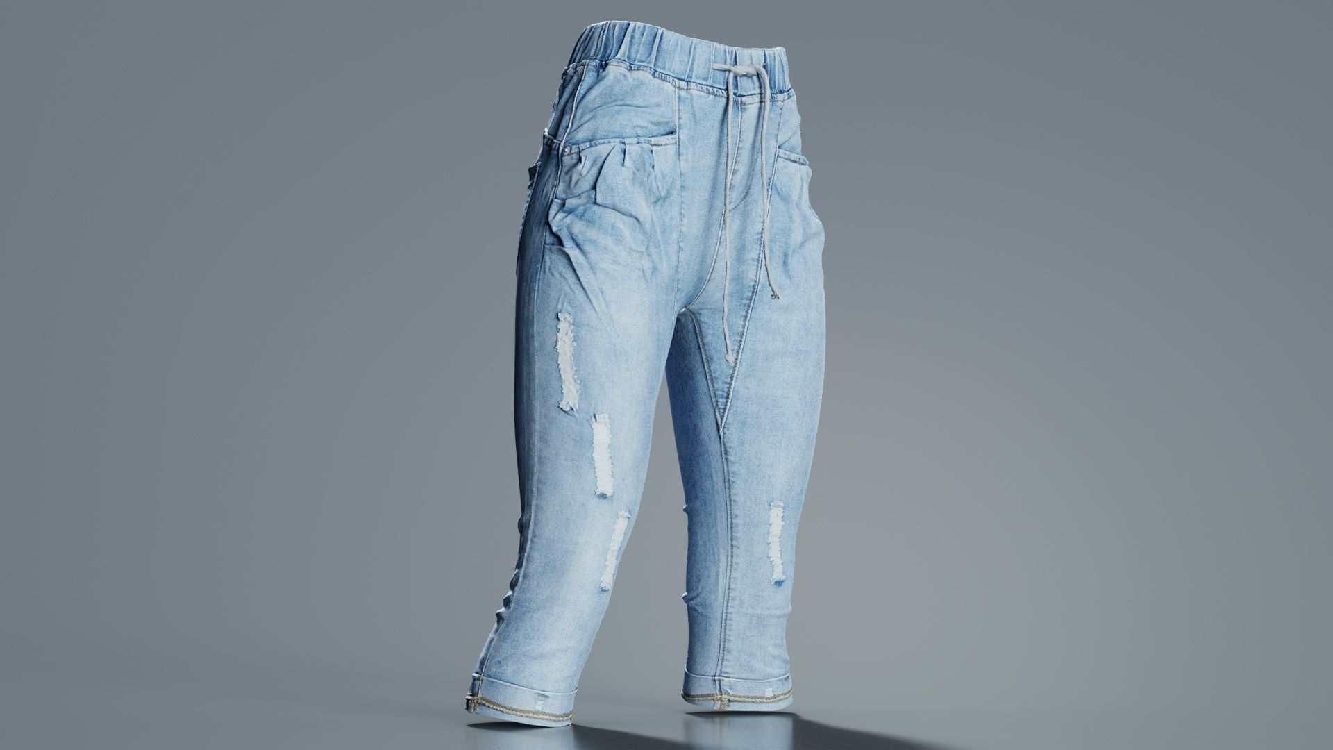 Baggy Jeans Trousers Low-poly 3D model_1