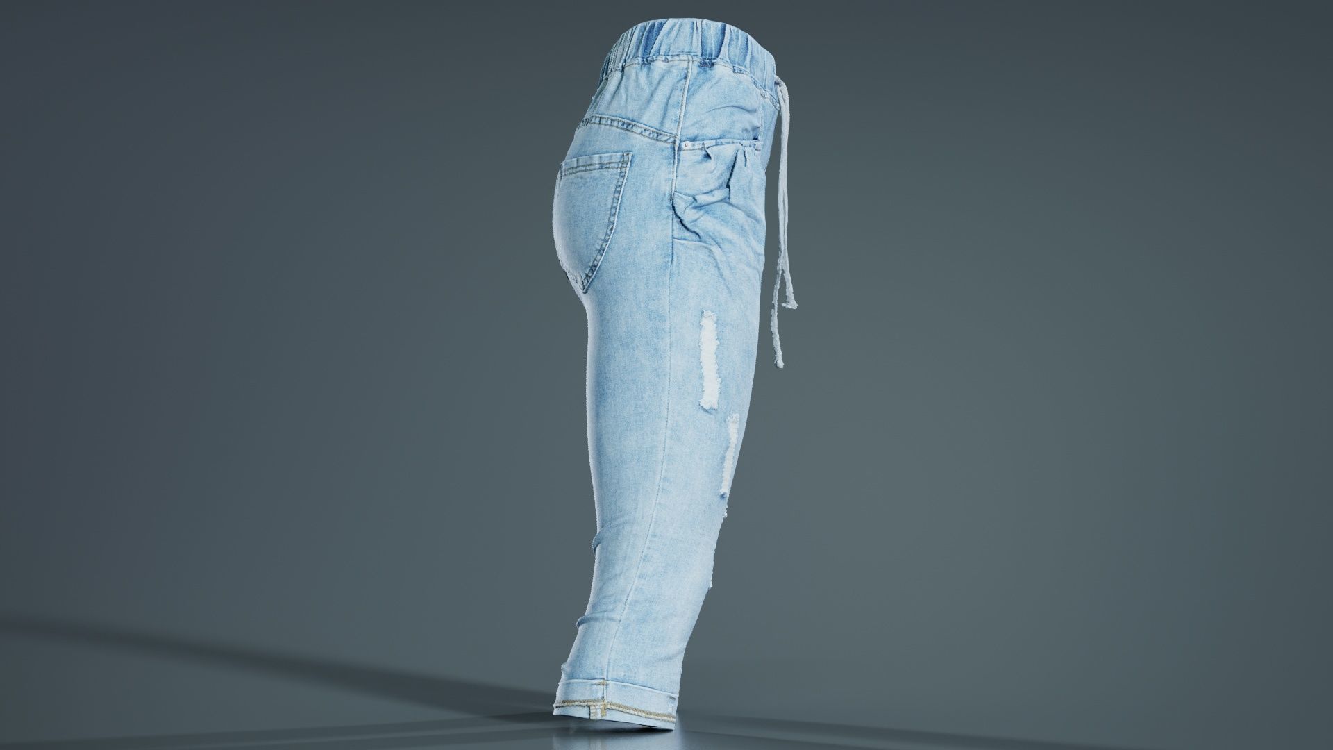 Baggy Jeans Trousers Low-poly 3D model_4