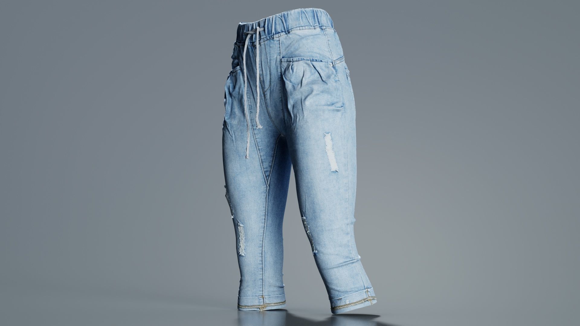 Baggy Jeans Trousers Low-poly 3D model_5