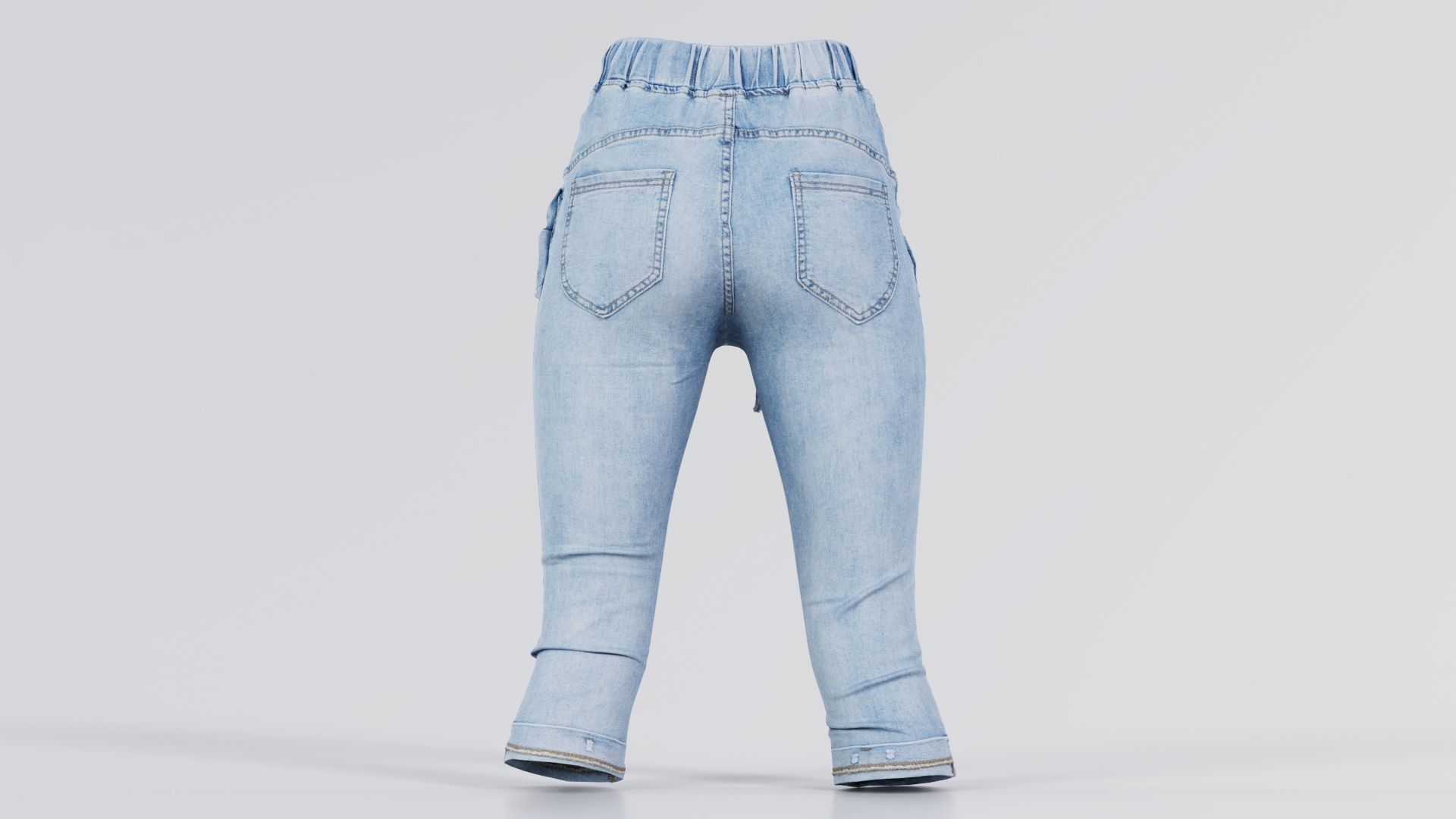 Baggy Jeans Trousers Low-poly 3D model_3