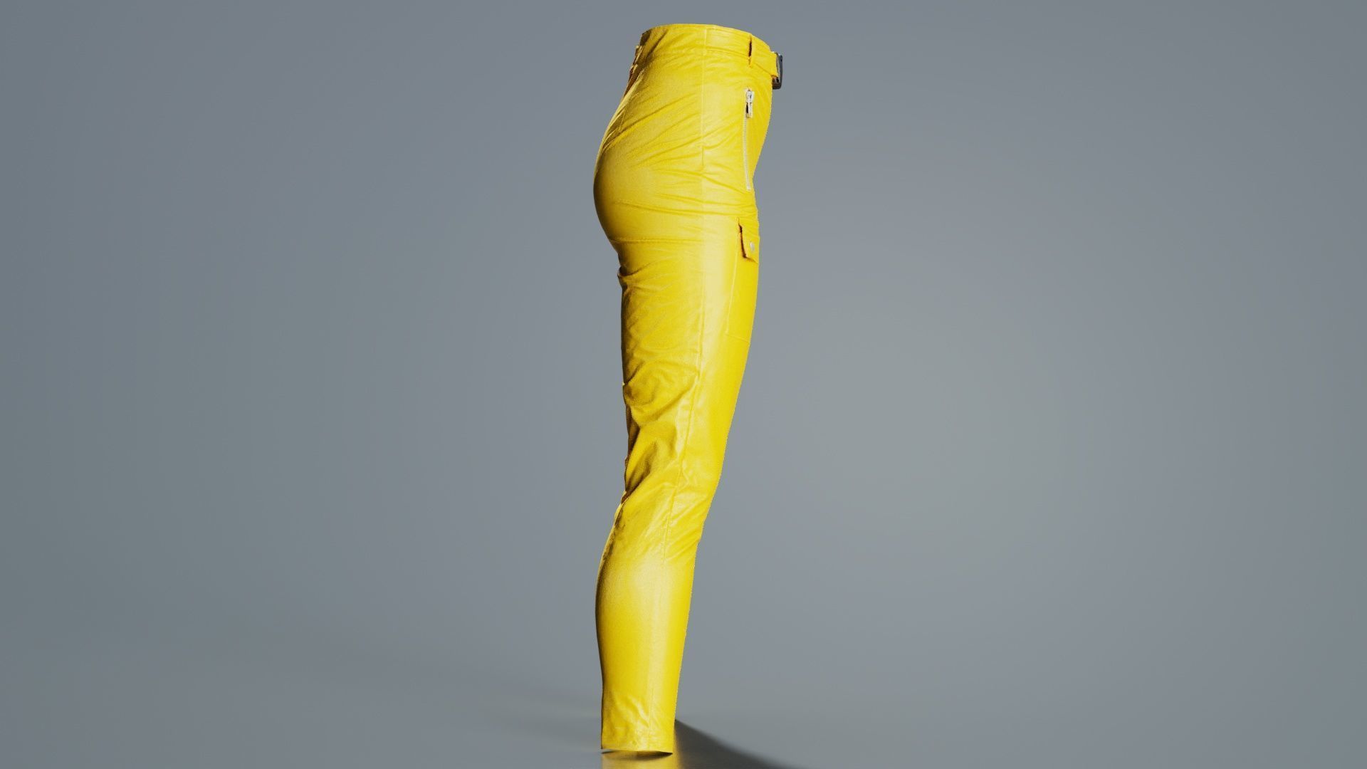 Bags and Zippers Vinyl Trousers Low-poly 3D model_7