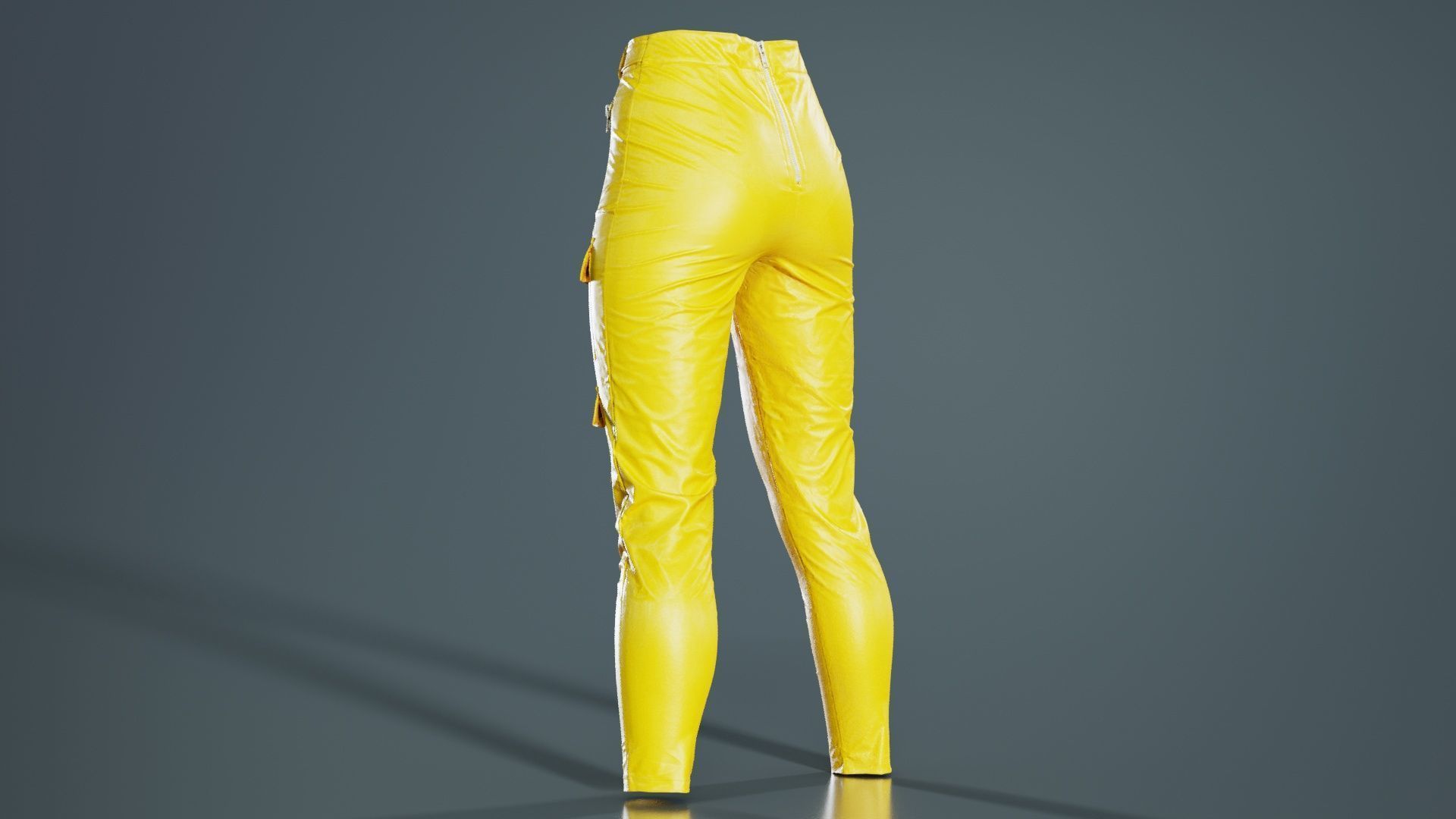Bags and Zippers Vinyl Trousers Low-poly 3D model_1