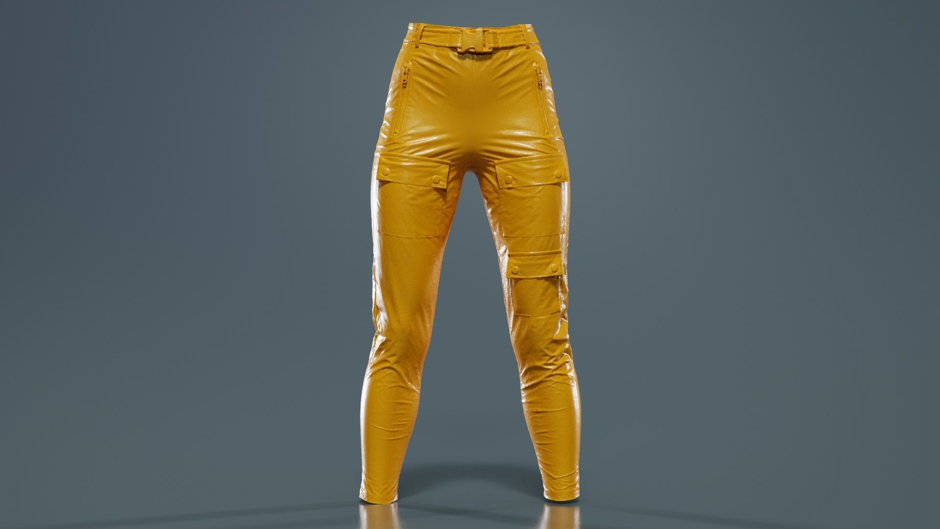 Bags and Zippers Vinyl Trousers Low-poly 3D model_12